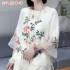 Etnik Giyim 2024 Çin tarzı Nakış İplik Üstü Kadınlar için Zarif Bahar Çiçek Hanfu Bluz Vintage Cheongsam Retro