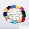 Lampadario pendente 16 colori Trendy orecchini etnici Bohemiantassel per le donne Ragazza gioielli fatti a mano Colorf Big Hoop Dichiarazione Drop Deliv Dhcpg