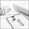 Stud Studs Brinco para Mulheres Designer de Moda Preto Vermelho Onyx Luxo Jóias Quatro Folhas Trevos 925 Sterling Sier Banhado Encantador Acc Otcth