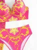 Costumi da bagno VigoBreviya Gonna a 3 pezzi con stampa sexy con set di alta condizione Costumi da bagno bikini Donna 2024 Costume da bagno push UP Costume da bagno estivo Sport acquatici 240311