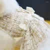 Vêtements de chien Robe de princesse Chiot Automne Printemps Jupe de mode Harnais pour animaux de compagnie Petit béret doux Chat Traction Corde Yorkshire Chihuahua Caniche
