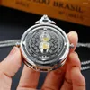 Pocket Watches Fashion Silvery Hourglass Quartz Watch Women's Retro Pendant Luxury Ladies Pockets Gift