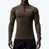 Mens Tshirt UV Sun Protection Long Sleeve Vandring Fisktröjor Snabbtork 14 Zip Summer Pullover Workout Tops 240312