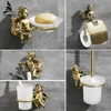 Золотой набор аксессуаров для ванной комнаты, кольцо для полотенец и крючок для халата, держатель для туалетной бумаги, щетка для туалета, MB0782B 240304