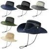 Bérets chapeau seau en maille respirante, Camouflage d'extérieur, Protection solaire, casquette de randonnée, visière à large bord, chapeaux de pêche pour unisexe