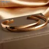 Bangle MHS.SUN Waterproof Stainless Steel Word Bangles Gold Silver Color Engraved Letter Open Bracelet For Women Men Couple Jewelry