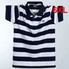 Couleur Contraste Stripe Polo Men Big Taille 6xl Polo à manches courtes Coton Coton Été Breatte Stripes Plus taille 6xl 240311