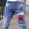 Jeans para hombres Nuevos jeans Slim Streetwear 90s Hip Hop Flaco Diseñador gráfico Ropa Original Vaquero Casual Stretch Bordado Pantalones para hombres L240313