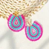 Dangle Earrings Rice Bead Water Drop Originality Colour Crystal Design Hand Knitting Bohemia Alloy Fashion Simple Beaded