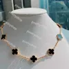 Pendant Necklaces Fashion Brand CLover Diamond Necklace Luxury Pearl Shell S925 sterling silver 10 Flower Pendant Necklace 18k Gold Designer Agate fritillary