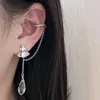 viviennes westwood earrings High Tassel Ear Hanging Saturn Ear Chain Full Diamond Water Drop Earrings Ear Clips for Women