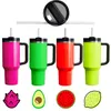 40oz sublimação neons tumblers h2.0 arco-íris quencher garrafa de água portátil esportes ao ar livre copo isolamento viagem vácuo