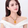 Pendants 2E01B 2024 High Quality Fashion Boutique Necklace Crystal Agate Stone Jade Jewelry All-match Clothing Accessories For Women