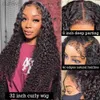 Synthetic Wigs Synthetic Wigs Afro Kinky Curly Wig 13x6 Hair Glueless 13x4 4c Edges Lace Front Wigs For Women 30 Inch Deep Wave Frontal Wig Sale ldd240313