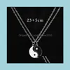 Pendanthalsband zirkon Lucky Four-Leaf Clover Halsband Kvinnor Magnet Heart Clavicle Chain Charm Wedding Jewelry Anniversary Dr OT6VH