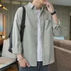 Mannen 2024 Shirt Nieuwe Losse Lange Mouwen Jas Top Koreaanse Versie Trend Casual Geen Ijzer Ruffian Knappe Shirt Mannen stijl