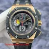Iconic Ladies' AP Wrist Watch Royal Oak Offshore Series 26290RO Limited edition 650 Black Plate Red Needle Date Timing Function Automatic Machinery