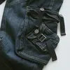 Calças masculinas estilo retro americano punk magro reto baggy jeans masculino y2k rua harajuku moda gótico multi-bolso