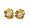 2024 Stud Studörhängen 2023 Vintage French Retro Light Luxury and Elegant Design Floral Pearl Ear Clip Studs Earrings and Studs örhängen pärlörhängen