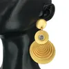 Boucles d'oreilles pendantes en métal en forme surdimensionnée en alliage, grande goutte pour femmes, bijoux de fête à la mode FHK15230 240305