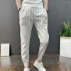 Pantalons pour hommes Hommes élégants Crayon Homme Slim Fit Lavable Taille moyenne Cheville Attachée Harem Streetwear