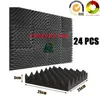 24 -pack Fireproof Crate Crate Acoustic Foam Board Studio Dźwięk obróbki dźwiękową panele SoundProof Prowo Pro Audio Equipment Izolacja SPONG194K