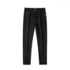 Men's Jeans Designer Jeans Autumn New Slim Fit Feet Elastic Pure Black Trendy Pants WH4T