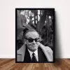 Calligraphie noir blanc Jack Nicholson fumée cigare film acteur affiche et impressions toile peinture mur Art photo pour salon décor à la maison
