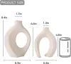 Vasen, weiße Keramikvase, 2er-Set für moderne Heimdekoration, Boho-Donut-Vasen, nordische minimalistische dekorative Vase, ästhetische Raumdekoration