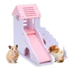 Small Animal Supplies Mini Wooden Slide DIY Assemble Hamster House Hideout Exercise Toy With Ladder For Guinea Pig Accessories291x