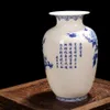 Jingdezhen Blue and White Porcelain Vase Fine Bone China Vase Peony Decorated高品質のセラミック花瓶LJ201208156J