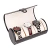 LinTimes Nuovo colore nero 3 slot scatola per orologi custodia da viaggio rotolo da polso organizzatore per collezionisti di gioielli1331h