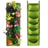 Taschen 7 Taschen, vertikal wachsende Pflanztasche, Filzstoff, Wandbehang, Blumen- und Gemüseanbaubehälter, Outdoor-/Indoor-Gartenpflanzer