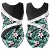 Stadiumkleding meisjes ballet dans turnpakje kunstschaatsen kostuum mouwloze print glanzende strass gymnastiek bodysuit voor yoga sport badmode