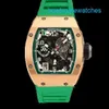 Montre homme RM montre femme montre RM010 montre mécanique automatique série Rm010 or Rose sport bracelet vert et noir