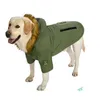 Legergroen Winter Warm grote grote Hond Huisdier Kleding hoodie fleece golden retriever hond katoen Gewatteerde jas jas kleding voor dog277H