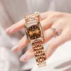 腕時計の腕時計Sdotter Drop Square 2024 Ladies Watches Dress Gold Watch Women Diamond Stainsels Steel Clock Montre