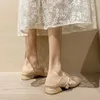 Geklede schoenen dames zomerschoenen parelmocassins voor dames 2024 lage hak elegante Japanse stijl Lolita Mary Jane vierkante neus wit 39
