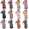 Casual Dresses Hycool Polynesian Print Tribal For Women 2024 Summer Ruffle Party Midi Dress Purple Off the Shoulder