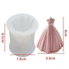 Moule à gâteau en forme de robe de princesse, jupe 3D, Fondant en Silicone, outils de cuisson de décoration, moule à bougie de mariage 220531267c