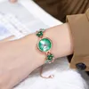 Relógios de pulso uthai relógio feminino marca luz luxo violeta pulseira corrente relógio de pulso verde vermelho à prova d 'água senhoras moda relógio relógios presente