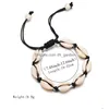 Kette Schwarz Weiß Boho Natürliche Mädchen Muscheln Charme Armbänder Für Frauen Strand Schmuck Handgemachte Seil Armreifen Geschenk Drop Lieferung DHPQW