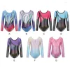 Stage Wear Girls' Dance Costumes Long Sleeved Sparkly Tumbling Gymnastics Clothing Fashion 5-12Y.