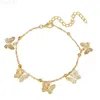 Pendentif Colliers Nouveauté Bracelet papillon Simple filles doux papillon pendentif bracelets porte-bonheur main bijoux cadeaux pour femmes plage cheville L24313