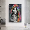 African Black Woman Graffiti Art Affischer and Prints Abstract African Girl Canvas målningar på väggkonstbilder Väggdekor2836