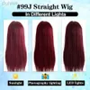 Synthetic Wigs Burgundy Lace Wigs for Women Synthetic 99J Ginger Blonde Lace Wig PrePlucked Heat with Hair Straight Glueless Wig ldd240313