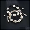 Chaîne Noir Blanc Boho Filles Naturelles Coquillages Bracelets De Charme Pour Femmes Bijoux De Plage Bracelets De Corde À La Main Cadeau Drop Livraison Dhpqw