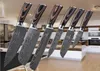 6pcs damascus pattern knife damask kitk knives chef chef wooden handle 7813584