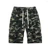 Short de sport pour hommes, Style Cargo, pantalon de grande taille, motif de Camouflage imprimé, cordon de serrage, confortable et décontracté