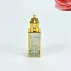 Storage Bottles 12ml Perfume Mini Luxury Essential Oil Roller Ball Sample Vial Gold Square Roll-on Bottle